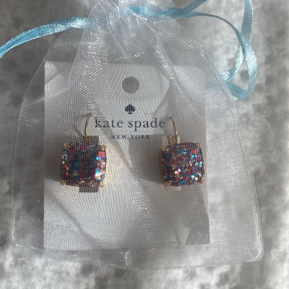 NWT kate spade Multi Glitter Dangle Earrings🎉🖤 - Picture 7 of 8